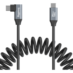 SmallRig 4792 USB-C Straight to USB-C Angled Coiled Data Cable