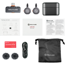 Hollyland LARK M2S Duo Wireless Lavalier Microphone with USB-C Plug (Duo, Space Gray)