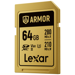 Lexar SDXC ARMOR Gold UHS-II U3, Stainless Steel, IP68 R280/W210 (V60) 64GB