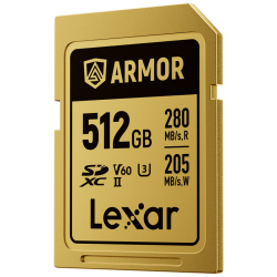 Lexar SDXC ARMOR Gold UHS-II U3, Stainless Steel, IP68 R280/W210 (V60) 512GB