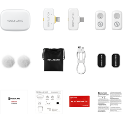 Hollyland LARK A1 Combo Ivory White, with USB-C RX + Lightning RX + Charging Case