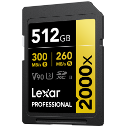 Lexar SDXC Pro 2000X UHS-II U3 R300/W260 (V90) 512GB