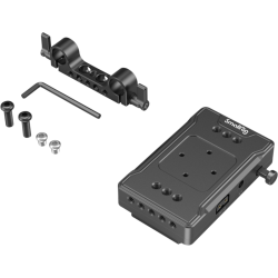 SmallRig 3498 Battery Adapter Plate V-Mount (Basic Version) with Dual Rod Clamp
