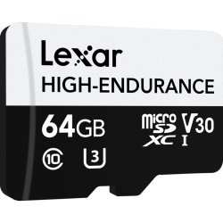 Lexar microSD High-Endurance microSDXC UHS-I/U3/10 R100/W35 (V30) 64GB
