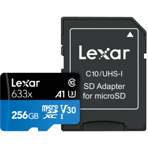 Lexar 633X microSDHC/SDXC w/adap V30 R100/W45 256GB