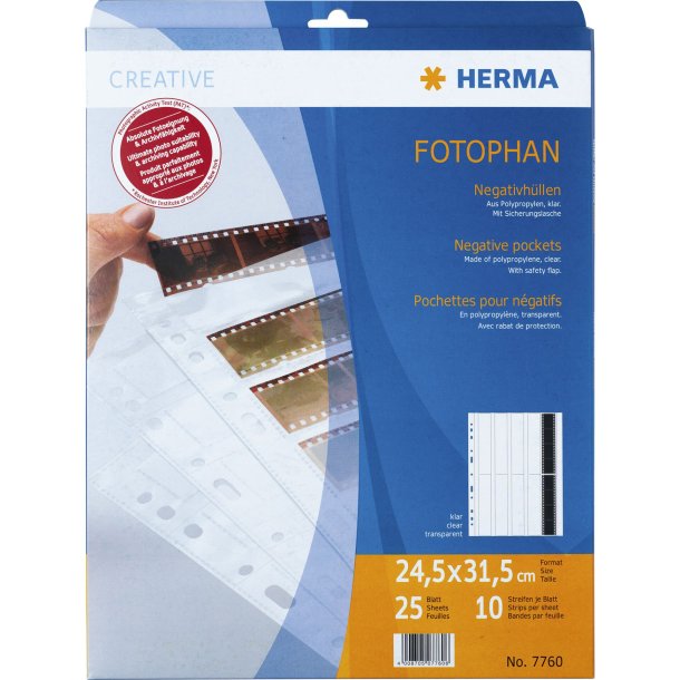 Herma Negativlomme 7760 klar - 25 Ark 