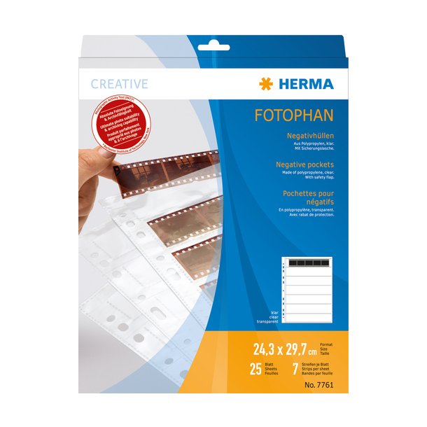 Herma Negativlomme 7761Klar - 25 Ark