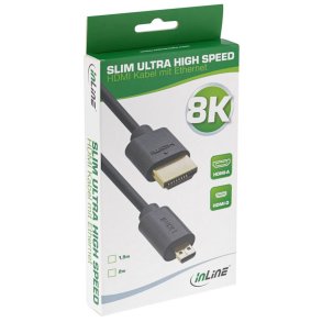 InLine Slim Ultra HDMI-Kabel A to D(Micro) 8K4K 2m