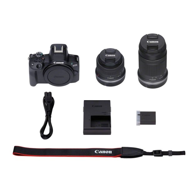 Canon EOS R50 + RF-S 18-45mm f/4.5-6.3 IS STM + RF-S 55-210mm F/5-7.1 IS STM - SPAR DKK 1500,-