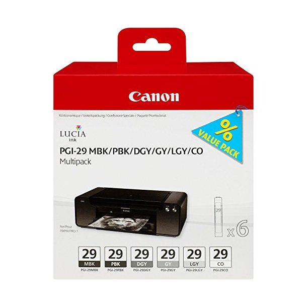 Canon PGI-29 MBK/PBK/DGY/GY/LGY/CO Multipack