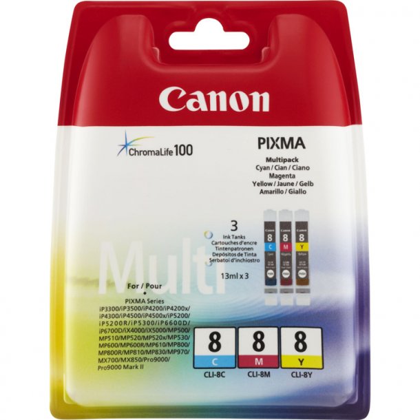Canon CLI-8 Value Pack (Cyan+Magenta+Gul)