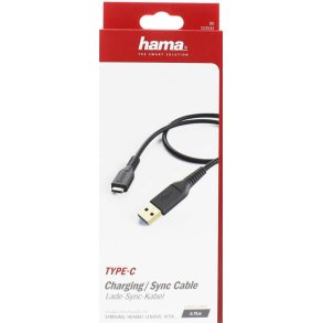 Hama 123532 Synckabel USB-C USB-3.1A Guldbelagt 0.75m