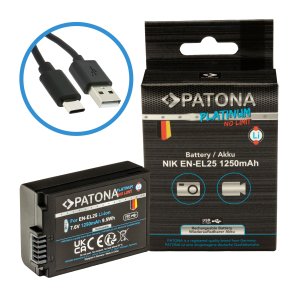 PATONA Platinum EN-EL25  batteri med USB-C Input til Nikon