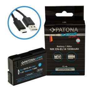 PATONA Platinum EN-EL14   batteri med USB-C Input til Nikon