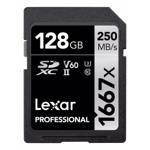 Lexar Pro SDXC 128GB UHS-II U3 (V60) 250MB/s (1667X)