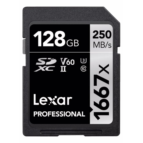 Lexar Pro SDXC 128GB UHS-II U3 (V60) 250MB/s (1667X)