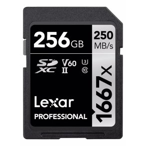 Lexar Pro SDXC 256GB UHS-II U3 (V60) 250MB/s (1667X)