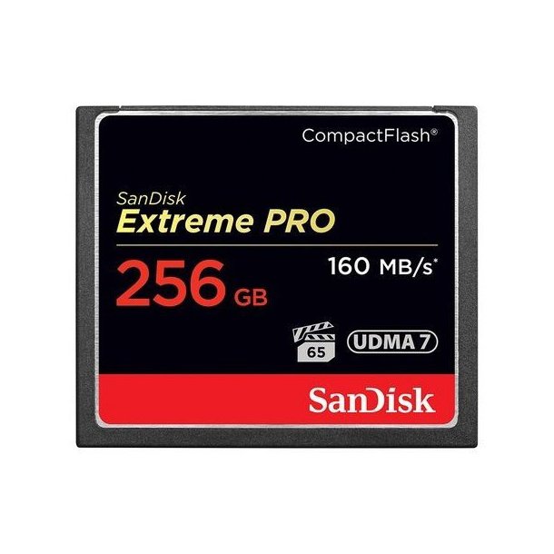 SanDisk Extreme Pro CF 256GB - 160 mb/sec.