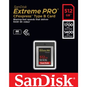 SANDISK CFexpress Extreme PRO SDCFE 512GB Typ B