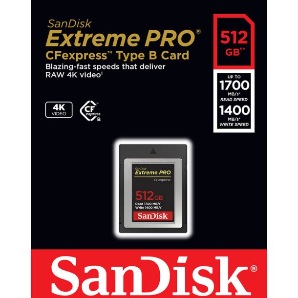 SANDISK CFexpress Extreme PRO SDCFE 512GB Typ B