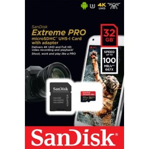 SanDisk Extreme Pro MicroSDHC 32GB - 100mb/sec A1