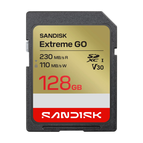 SANDISK SD Extreme GO 128GB 230/110MB/s C10 UHS-I U3 V30