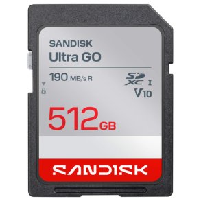 SanDisk 512 GB SDXC- Ultra GO UHS-I R190 MB/s Full HD Video