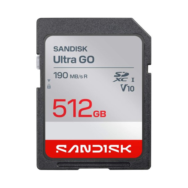 SanDisk 512 GB SDXC- Ultra GO UHS-I R190 MB/s Full HD Video