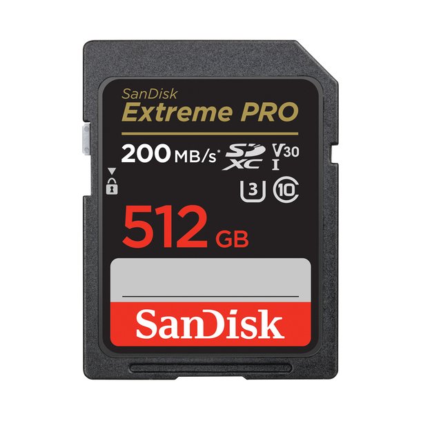 SanDisk 512 GB SDXC ExtremePro 200MB/s V30 UHS-I U3 Class 10