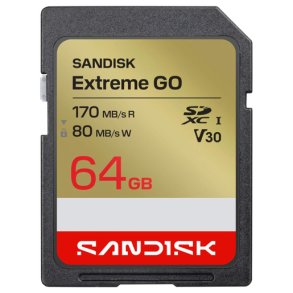 SanDisk 64 GB SDXC- Extreme GO UHS-I R170MB/s/W80MB/s 4K