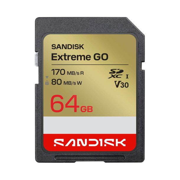 SanDisk 64 GB SDXC- Extreme GO UHS-I R170MB/s/W80MB/s 4K