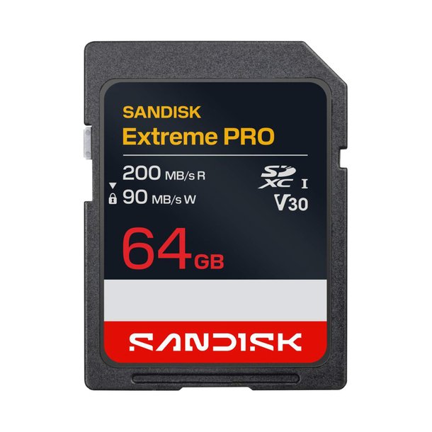 SanDisk 64 GB SDXC- Extreme PRO UHS-I U3 R200MB/s/W90MB/s 4K UHD