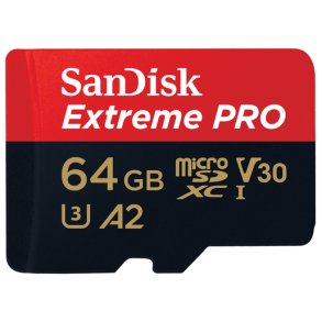 SanDisk Extreme Pro 64 GB 200 MB/s micro SDXC UHS-I + SD Adapter