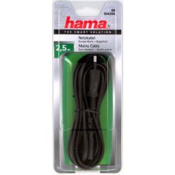 HAMA 44266 Strmkabel 2-Pol 2,5m Sort
