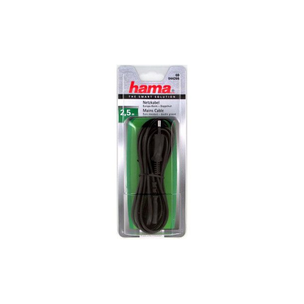HAMA 44266 Strmkabel 2-Pol 2,5m Sort